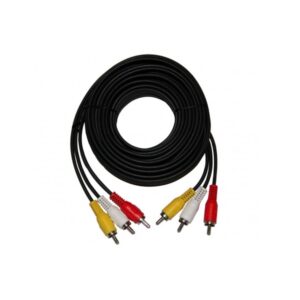 Cable audio y video stereo 3x3 rca 1,8m