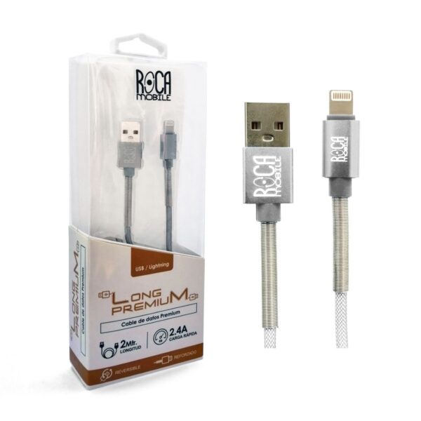 Cable de Datos ROCA Lightning - Premium, 200cm